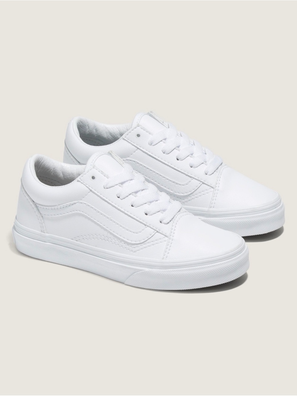 Vans Men's White Low-Top Skate Sneakers Leather woman’s size 7.5